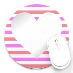 Love Heart Valentine S Day Round Mousepads by HermanTelo