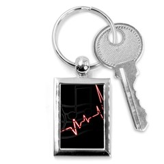 Music Wallpaper Heartbeat Melody Key Chain (rectangle) by HermanTelo