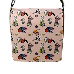 Funny Cats Flap Closure Messenger Bag (l) by Sobalvarro