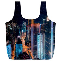 High Rise Buildings With Lights Full Print Recycle Bag (xl) by Pakrebo