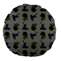 Gothic Girl Rose Grey Pattern Large 18  Premium Flano Round Cushions by snowwhitegirl