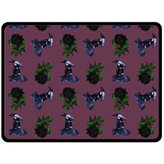 Gothic Girl Rose Mauve Pattern Fleece Blanket (large)  by snowwhitegirl