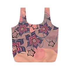 Flowers Orange Purple Warm Full Print Recycle Bag (m) by Bajindul