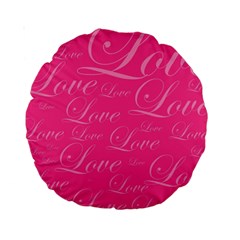 Pinklove Standard 15  Premium Round Cushions by designsbyamerianna