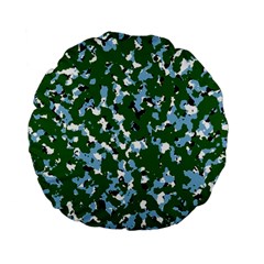 Greencamo1 Standard 15  Premium Flano Round Cushions by designsbyamerianna