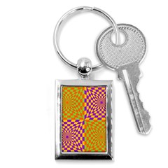 Pop Art Orange Background Key Chain (rectangle) by Simbadda