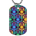Pattern Background Bright Blue Dog Tag (Two Sides) Back