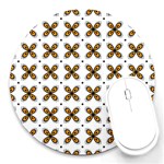 Pattern Orange Round Mousepads Front