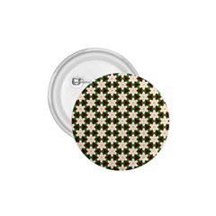 Pattern Flowers White Green 1 75  Buttons by HermanTelo