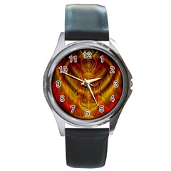 Abstract Art Artwork Fractal Design Round Metal Watch by Pakrebo