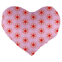 Texture Star Backgrounds Pink Large 19  Premium Flano Heart Shape Cushions by HermanTelo