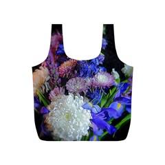 Blue White Purple Mixed Flowers Full Print Recycle Bag (s) by bloomingvinedesign