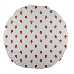 Cartoon Style Strawberry Pattern Large 18  Premium Flano Round Cushions by dflcprintsclothing