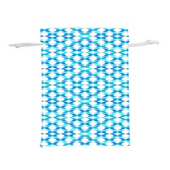 Fabric Geometric Aqua Crescents Lightweight Drawstring Pouch (l) by Bajindul