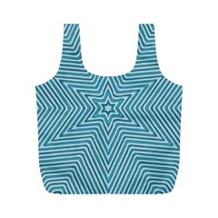 Lines Blue Repeating Textile Full Print Recycle Bag (m) by Wegoenart