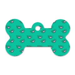 Zodiac Bat Pink Teal Dog Tag Bone (two Sides) by snowwhitegirl