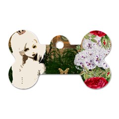 Vintage Llorona Collage Dog Tag Bone (one Side) by snowwhitegirl