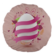 Easter Egg Colorful Spring Color Large 18  Premium Flano Round Cushions by Pakrebo