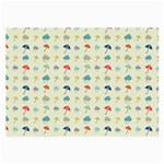 Clouds And Umbrellas Seasons Pattern Large Glasses Cloth (2 Sides) Front