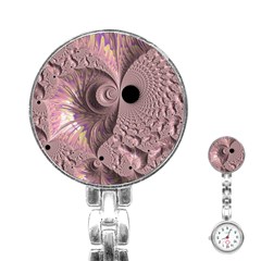 Fractal Tender Rose Cream Stainless Steel Nurses Watch by Pakrebo