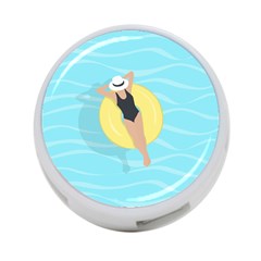 Lady In The Pool 4-port Usb Hub (one Side) by Valentinaart