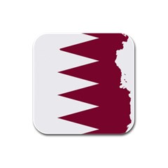 Borders Country Flag Geography Map Qatar Rubber Square Coaster (4 Pack)  by Sapixe