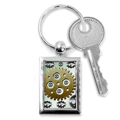Gear Background Sprocket Key Chain (rectangle) by HermanTelo