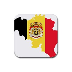 Belgium Country Europe Flag Rubber Coaster (square)  by Sapixe