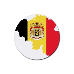 Belgium Country Europe Flag Rubber Round Coaster (4 Pack)  by Sapixe