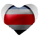 Costa Rica Flag Country Symbol Large 19  Premium Flano Heart Shape Cushions Back