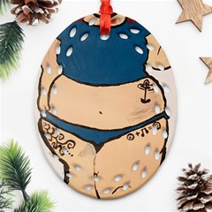 Sexy N Sassy Ornament (oval Filigree) by Abigailbarryart