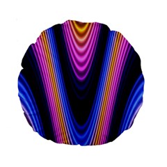 Wave Line Waveform Sound Purple Standard 15  Premium Round Cushions by HermanTelo