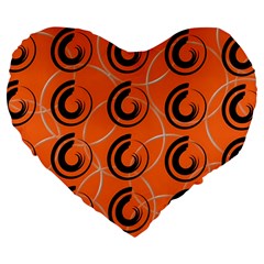 Background Pattern Retro Large 19  Premium Flano Heart Shape Cushions by HermanTelo