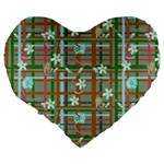 Textile Fabric Large 19  Premium Heart Shape Cushions Back