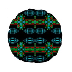 Ovals And Tribal Shapes                              Standard 15  Premium Flano Round Cushion by LalyLauraFLM