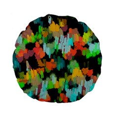 Paint Brushes On A Black Background                               Standard 15  Premium Flano Round Cushion by LalyLauraFLM