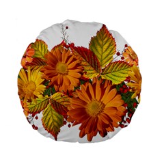 Flowers Arrangement Autumn Daisies Standard 15  Premium Flano Round Cushions by Simbadda