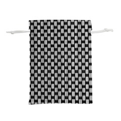 Fabric Black And White Material Lightweight Drawstring Pouch (l) by Simbadda