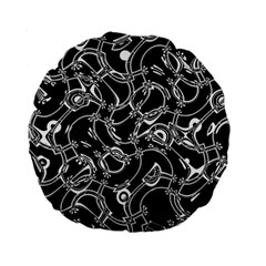 Unfinishedbusiness Black On White Standard 15  Premium Round Cushions by designsbyamerianna