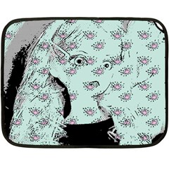 Wide Eyed Girl Double Sided Fleece Blanket (mini)  by snowwhitegirl