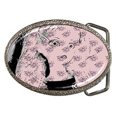 Wide Eyed Girl Pink Belt Buckles by snowwhitegirl