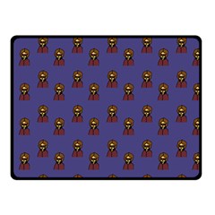 Nerdy 60s  Girl Pattern Dark Purple Fleece Blanket (small) by snowwhitegirl
