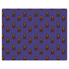 Nerdy 60s  Girl Pattern Dark Purple Double Sided Flano Blanket (medium)  by snowwhitegirl