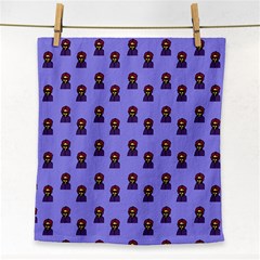 Nerdy 60s  Girl Pattern Purple Face Towel by snowwhitegirl