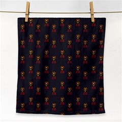 Nerdy 60s  Girl Pattern Grey Face Towel by snowwhitegirl