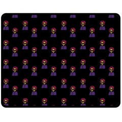 Nerdy 60s  Girl Pattern Black Double Sided Fleece Blanket (medium)  by snowwhitegirl