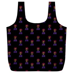 Nerdy 60s  Girl Pattern Black Full Print Recycle Bag (xl) by snowwhitegirl