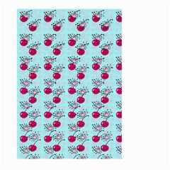 Cherries An Bats Aqua Large Garden Flag (two Sides) by snowwhitegirl