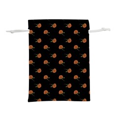 Peach Rose Black Lightweight Drawstring Pouch (s) by snowwhitegirl