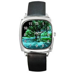 Hot Day In Dallas 5 Square Metal Watch by bestdesignintheworld